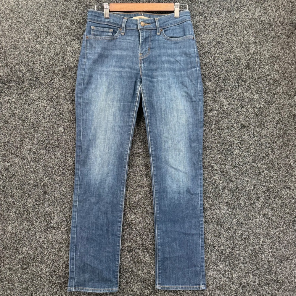 Levis 712 Slim Jeans Womens 28 Medium Wash Blue Denim Mid Rise Straight Leg